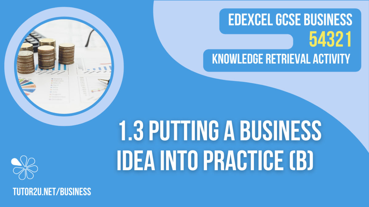 54321 Knowledge Retrieval Activity (Edexcel GCSE Business) - 1.3 ...