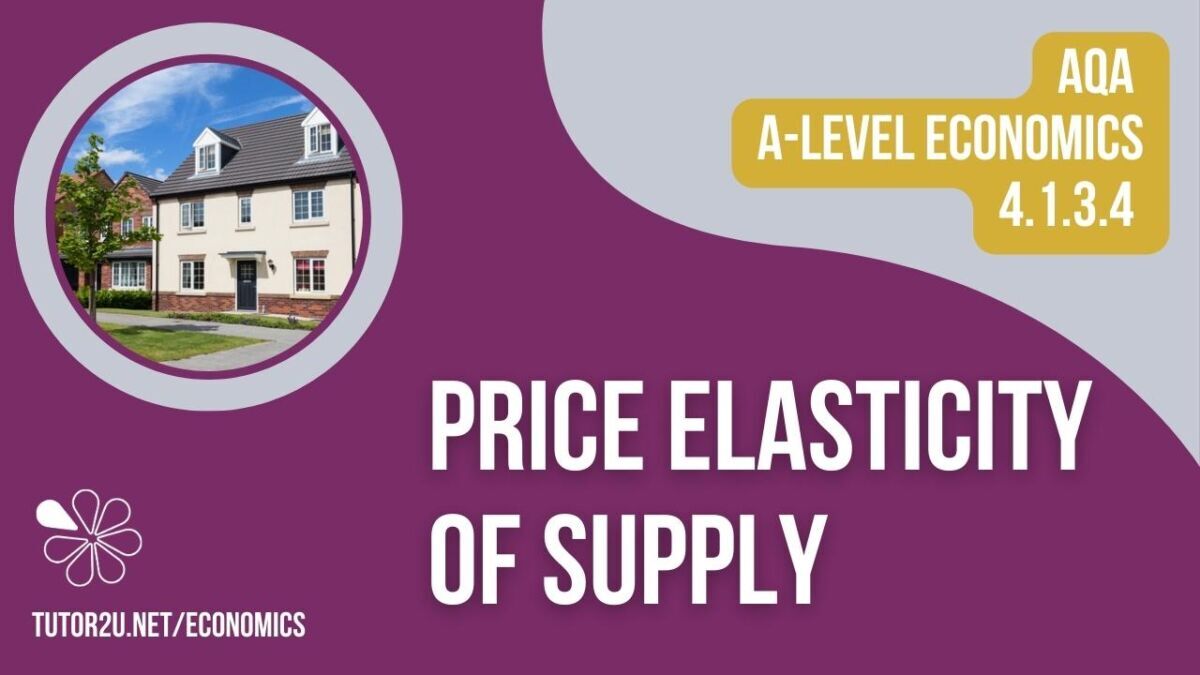 4.1.3.4 Price Elasticity of Supply (AQA ALevel Economics Teaching