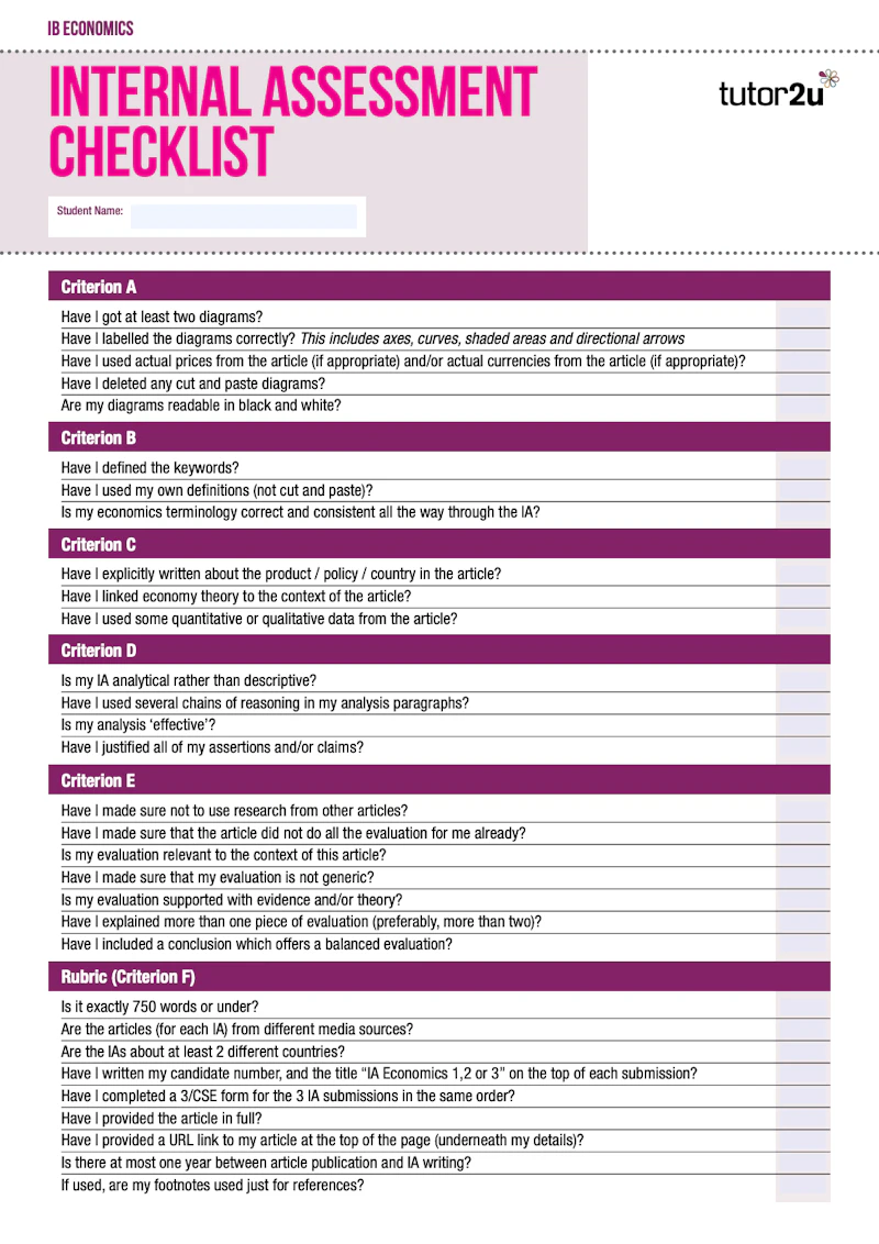 IB Diploma Economics Internal Assessment Checklist Reference ib-diploma-economics-internal-assessment-checklist-reference