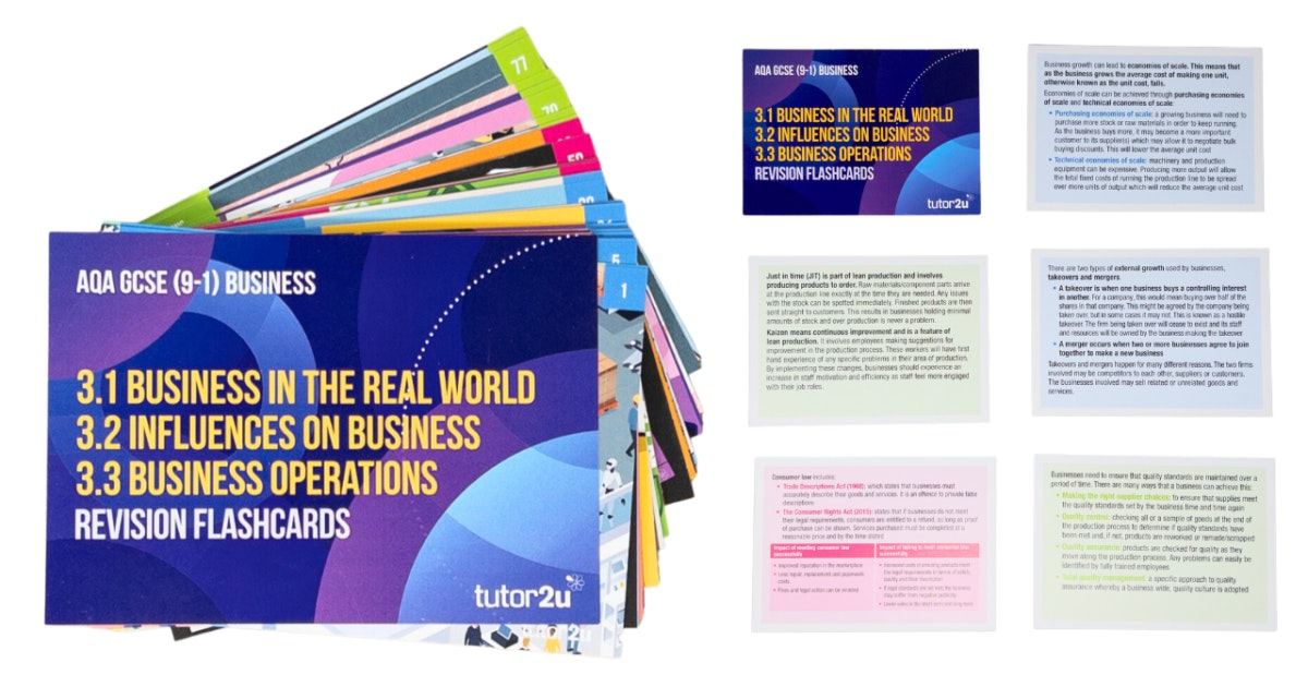 Units 3.1 - 3.3 Revision Flashcards for AQA GCSE Business | Shop ...