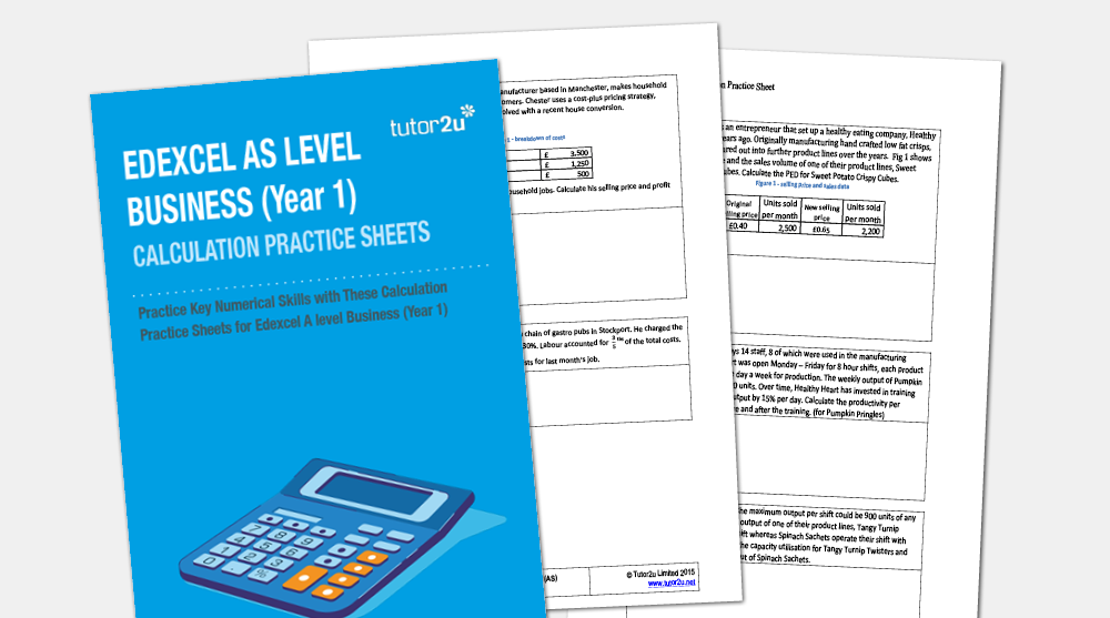 Year 1 Calculation Practice Sheets for Edexcel A-Level Business | Shop ...