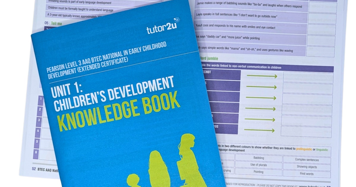 Unit 1 Children's Development Knowledge Book for AAQ BTEC National in ...