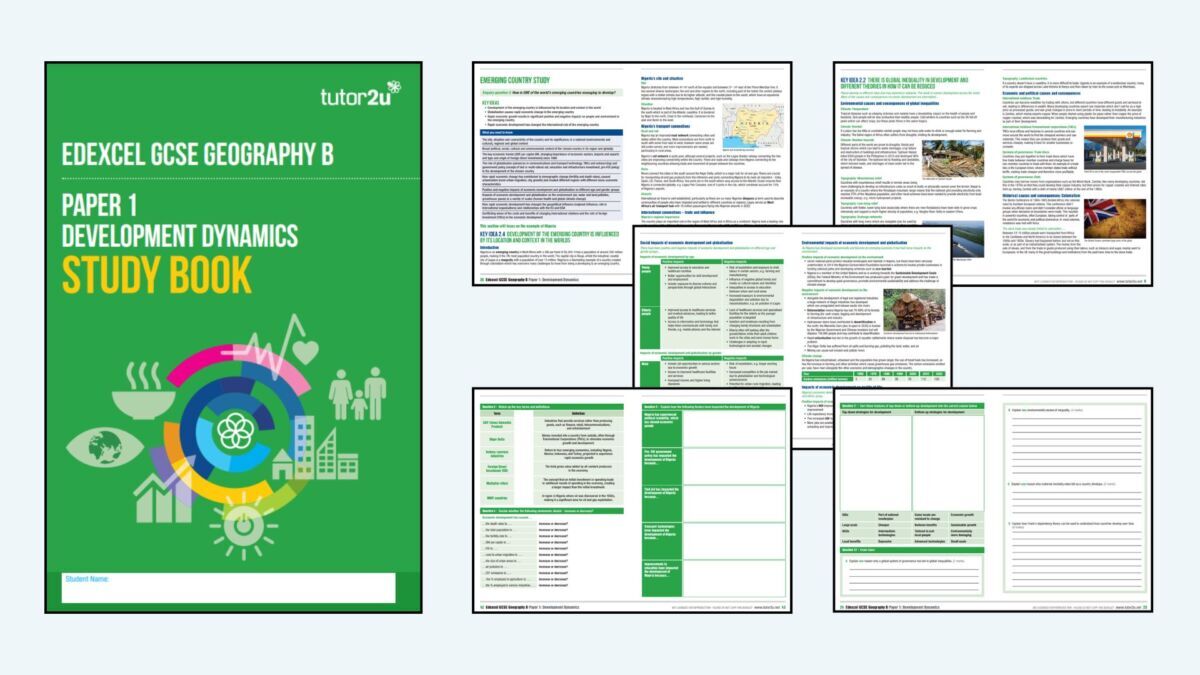 Paper 1 Development Dynamics Study Book For Edexcel GCSE Geography B ...