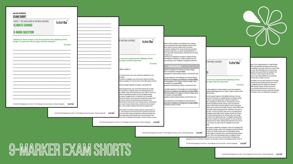 Living with the Physical Environment (Paper 1) 9Marker Exam Shorts for