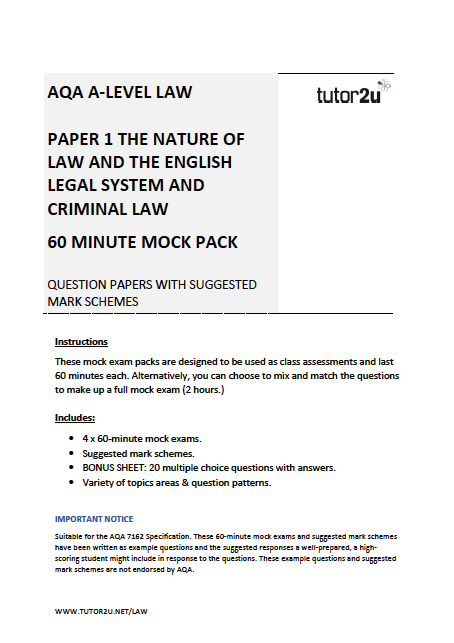 Aqa A Level Law Assessment Resources Shop Law Tutor2u