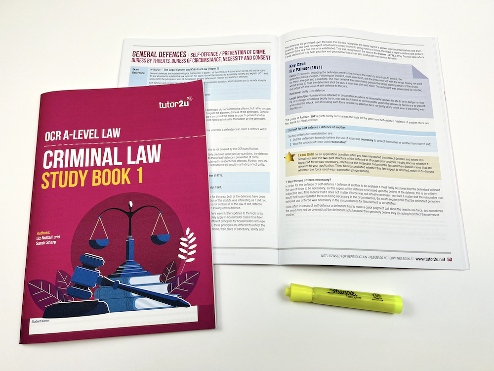 Criminal Law Study Books (1 & 2) For OCR A-Level Law | Shop | Tutor2u