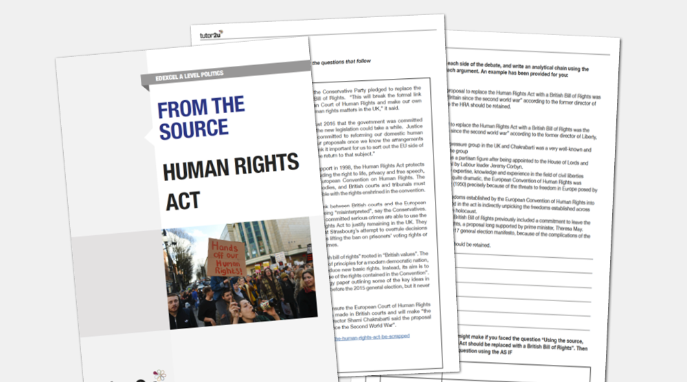 Human Rights Act - From the Source | Shop | tutor2u
