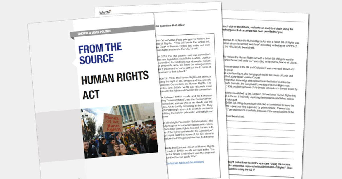 Human Rights Source Human Rights Act - From the Source | Shop | tutor2u