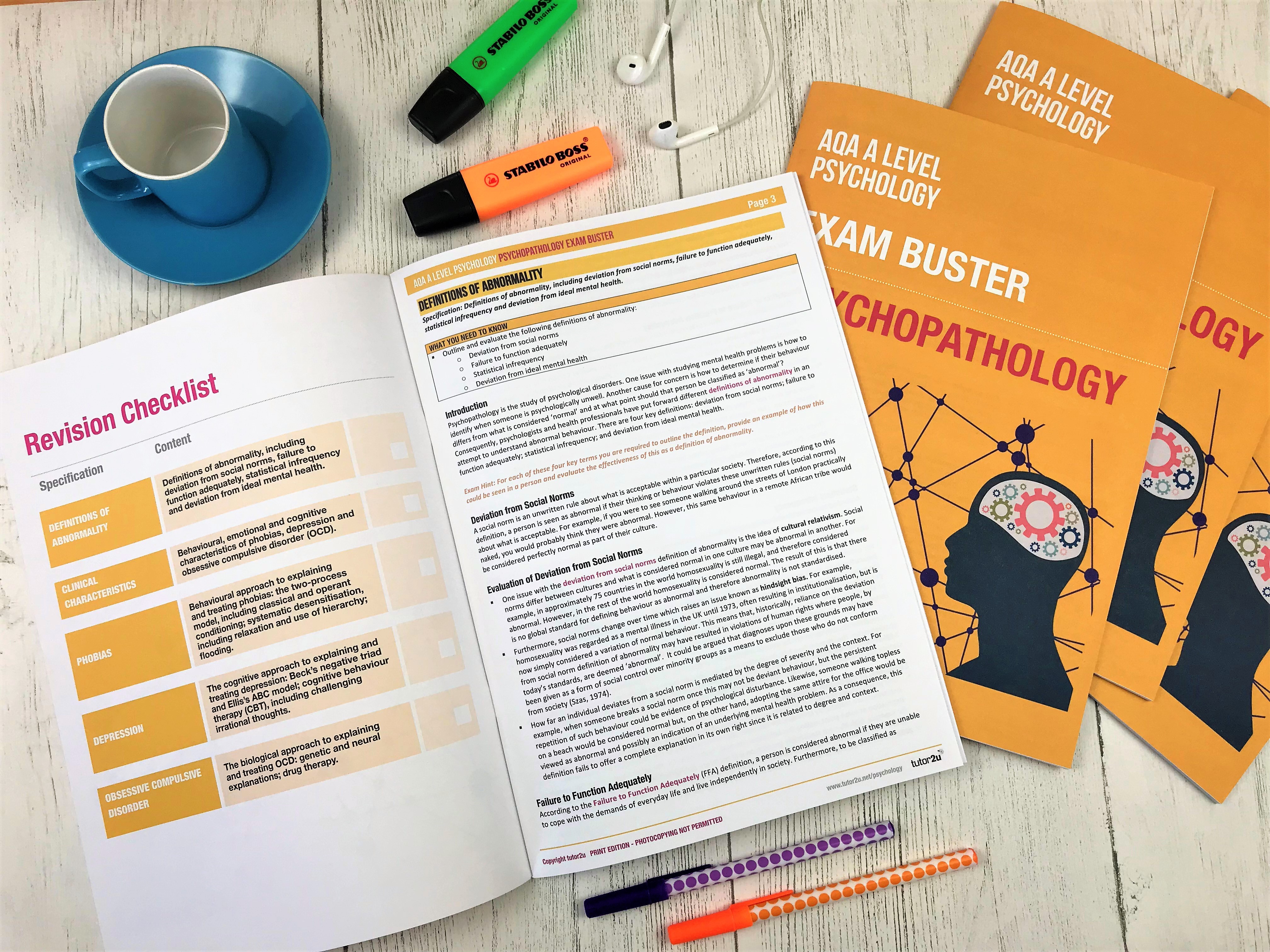 Psychopathology Exam Buster Revision Guide For AQA A-Level Psychology ...