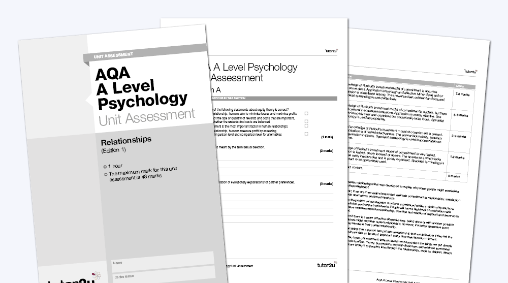 Relationships: AQA A Level Psychology Unit Assessment Edition 1 | Shop ...