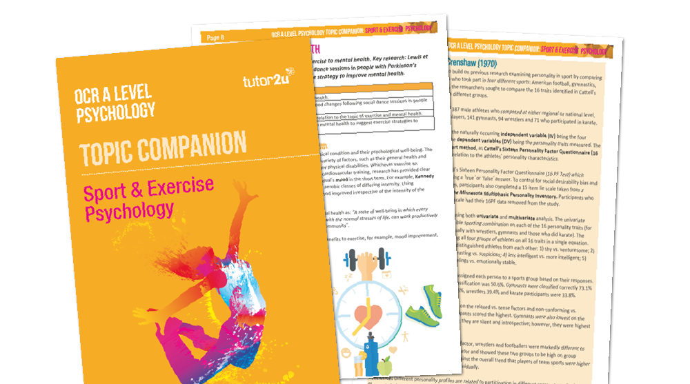 Sport & Exercise Psychology Topic Companion For OCR A-Level Psychology ...