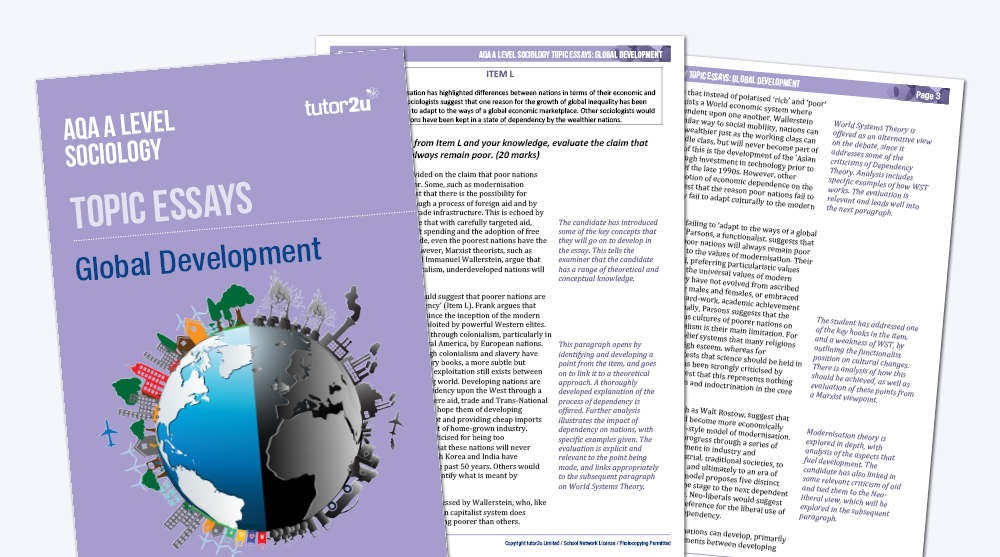 Global Development: AQA A Level Sociology Topic Essays | Shop | tutor2u