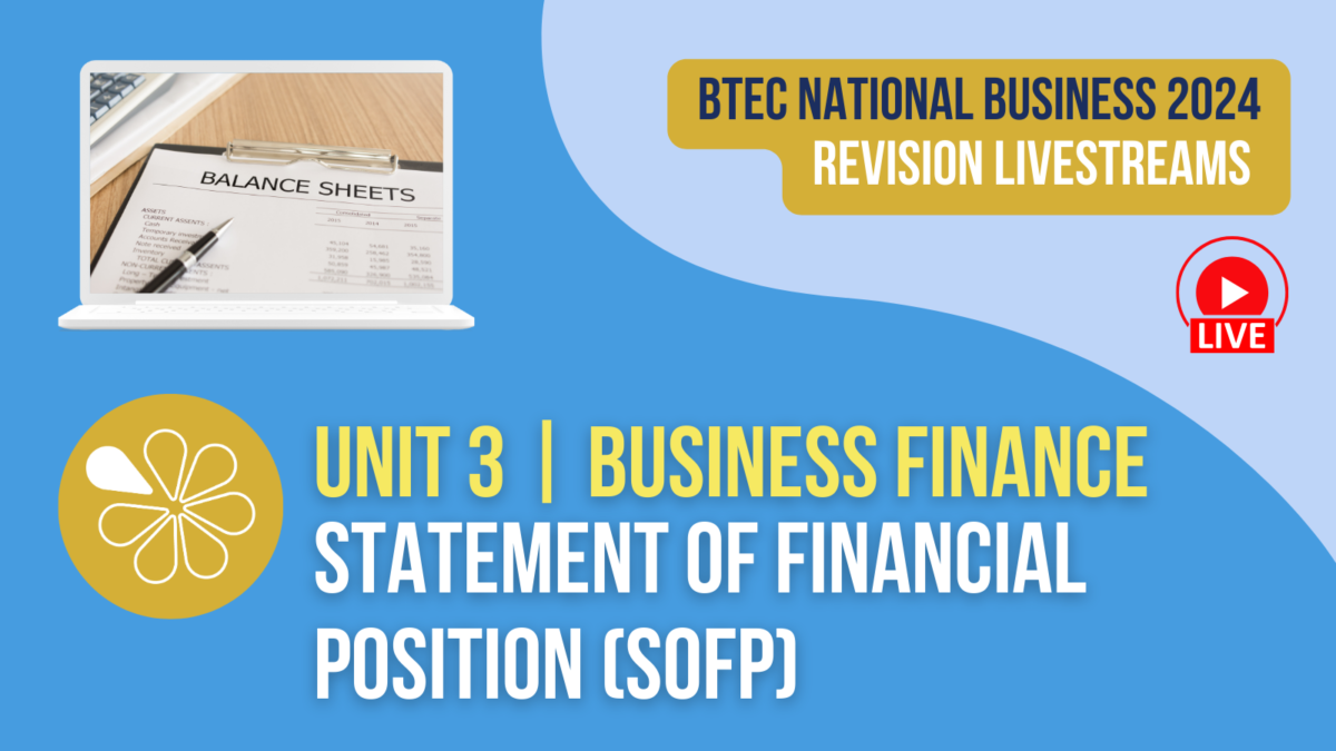 Statement Of Financial Position | Live Revision For BTEC National ...