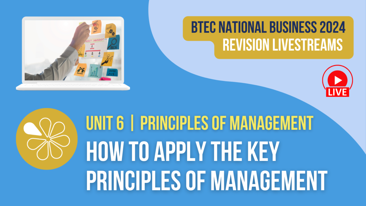 How To Apply The Key Principles Of Management | BTEC National Business ...