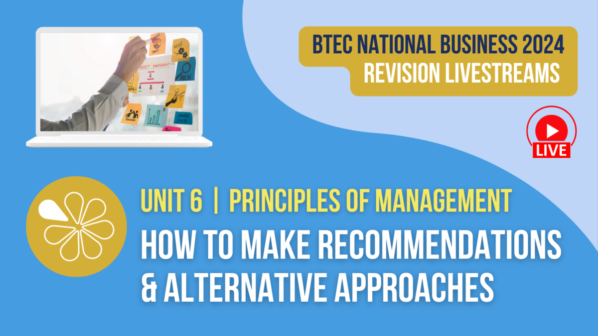 How To Make Recommendations & Alternative Approaches | BTEC National ...