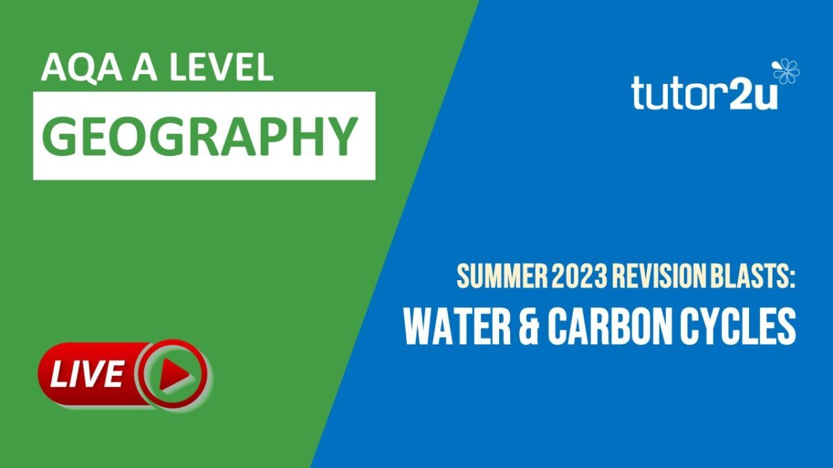 Paper 1 Core Topic Water & Carbon Cycles ALevel Geography Summer 2023 Revision Blast