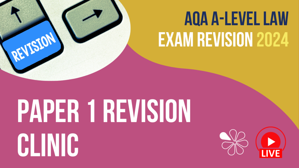 Paper 1 Revision Clinic Aqa A Level Law Revision For 2024