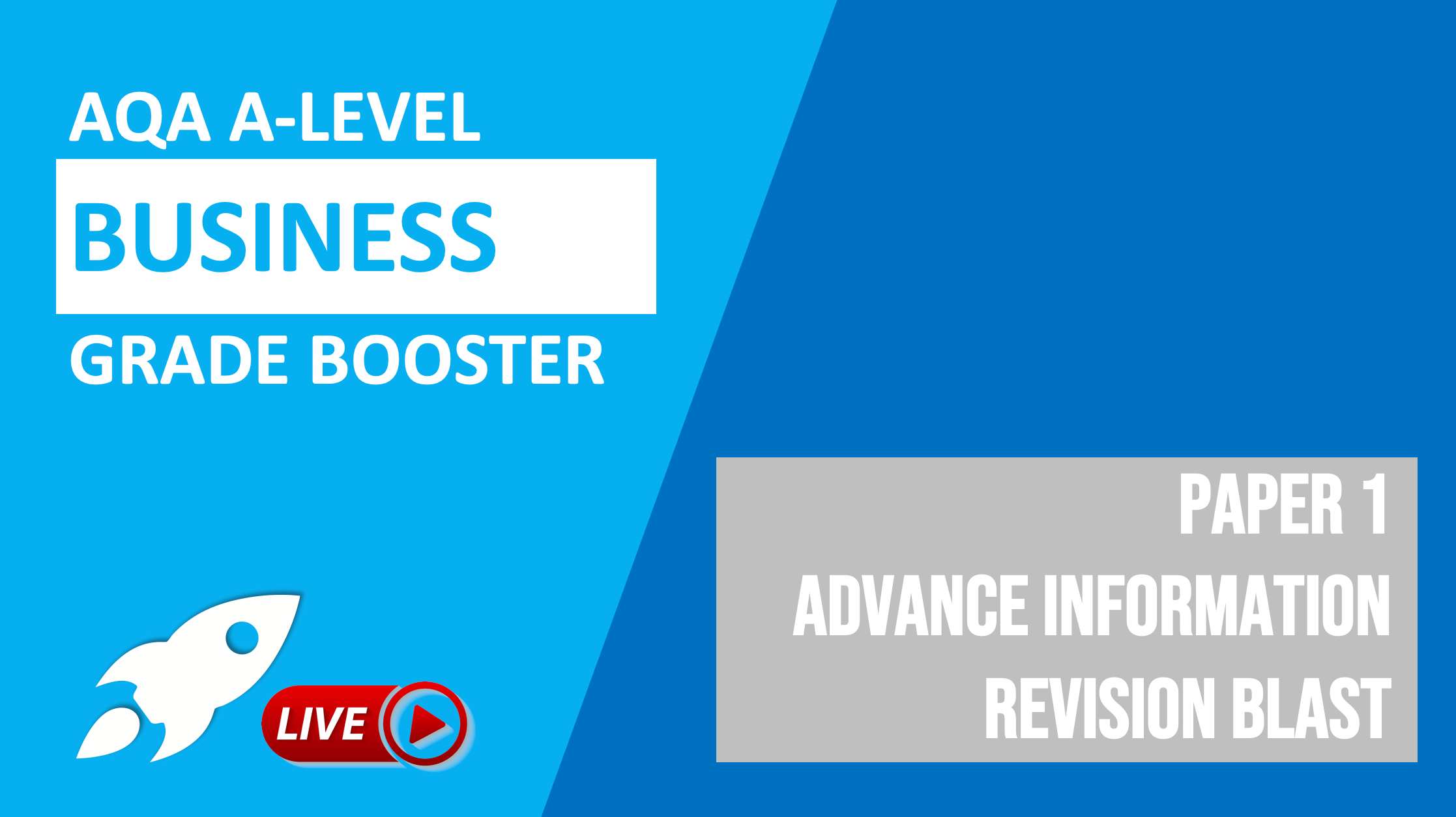Paper 1 Advance Information Revision Blast AQA ALevel Business (2022