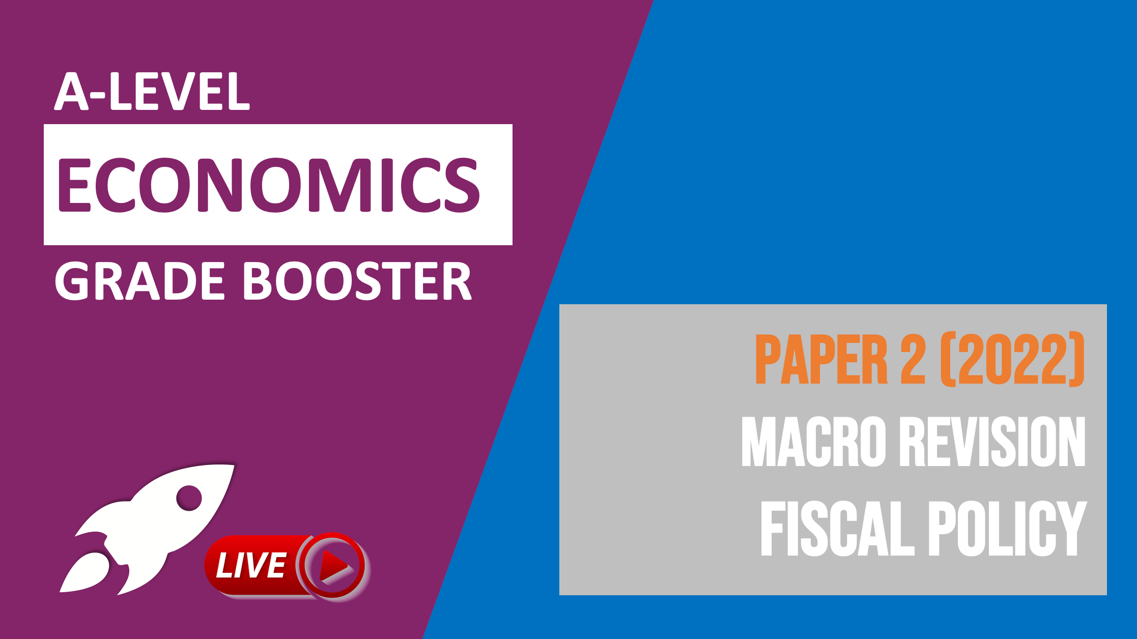 A-Level Economics Paper 2 (2022) | Macro Revision - Fiscal Policy | Livestreams | Tutor2u