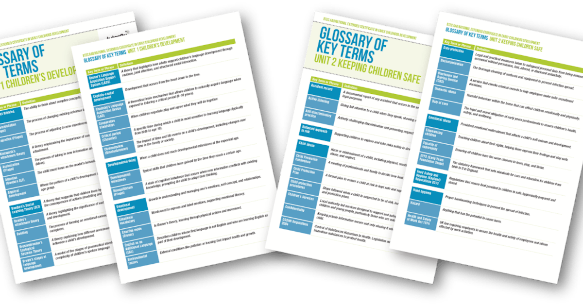 Free Key Term Glossaries for Early Childhood Development | Blog | Early ...