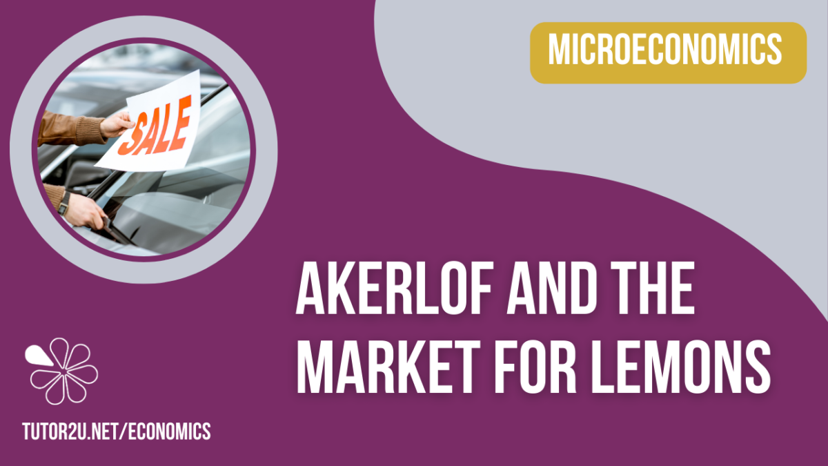 Information Economics Akerlof and the Market for Lemons Reference