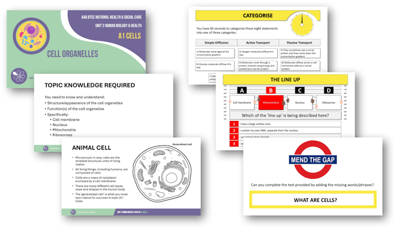 Cells Topic Learning A1 Cells Topic PowerPoint and Interactive Games | Unit 2 Human Biology ...
