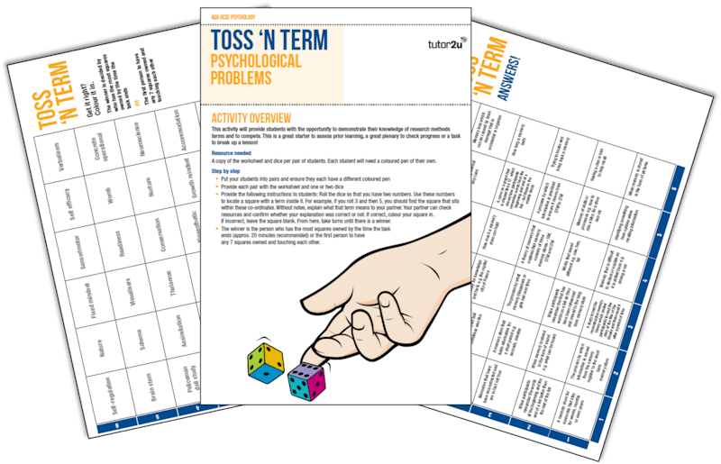 Toss 'n Turn: Teaching Activity for AQA GCSE Psychology | Reference ...