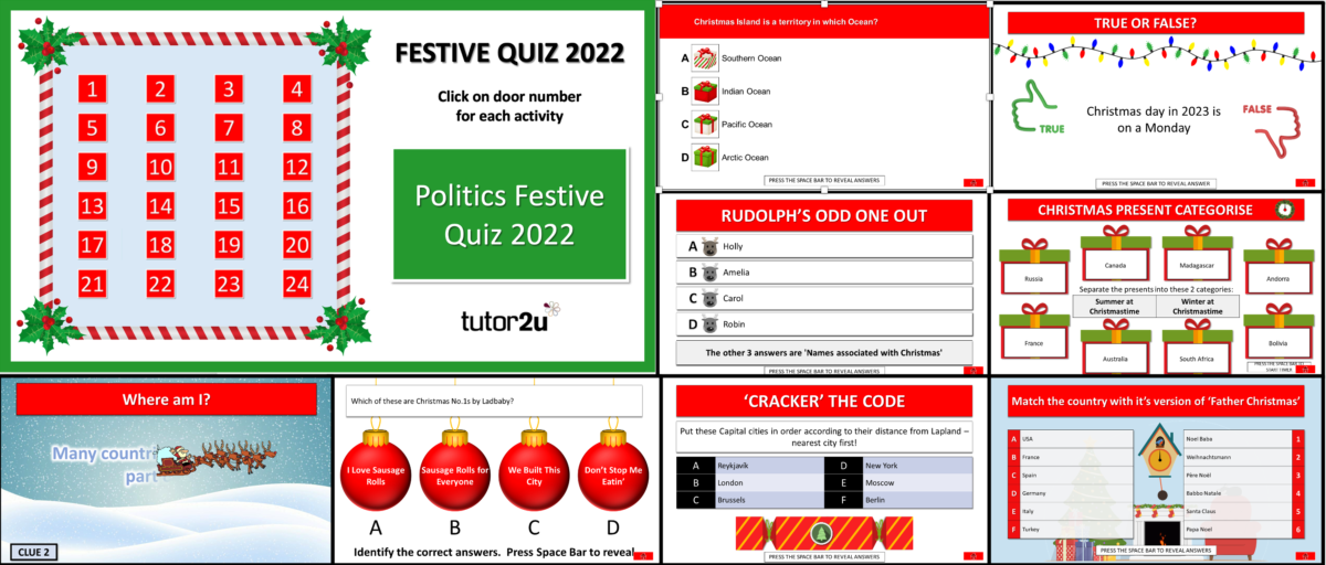 The Big A-Level Politics Festive Challenge Quiz | Blog | Politics | Tutor2u