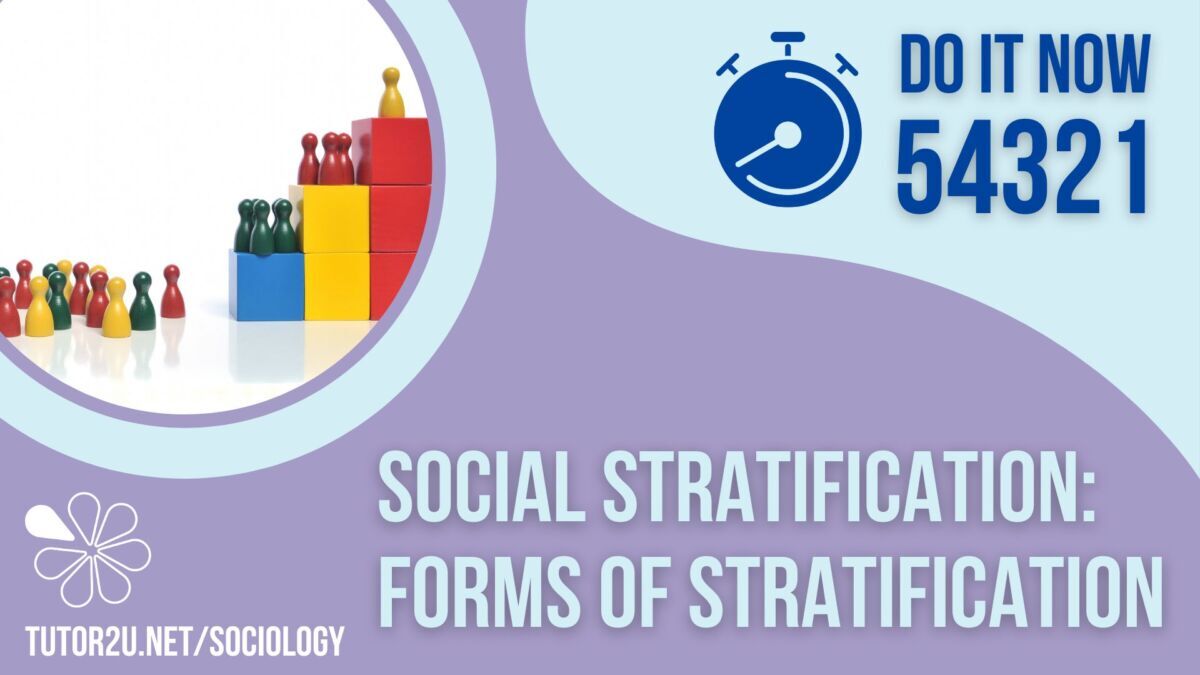 54321 'Do it now' activity for GCSE Sociology | Forms of stratification ...