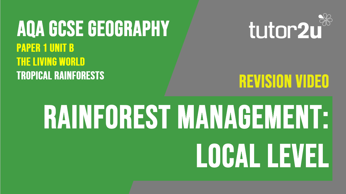 Topic Video for AQA GCSE Geography Rainforest Management Local Level
