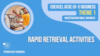 Edexcel GCSE Business Theme 1 Knowlegde Retrieval Cover