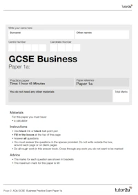 Bus Gcse Aqapracticepapers A