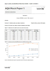 AQA A Level Economics Yr 13 Mock Papers Cover