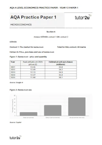 AQA A Level Econ Year 12 PEP Cover
