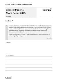 Edexcel A Level Econ Mock Paper 2025 Cover