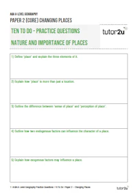 Geog Changing Places Ten to Do Cover