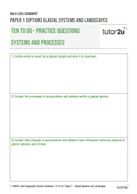 Ten to Do Glacial Systems Landscapes Cover