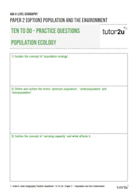 Ten to Do Population and the Environment Cover