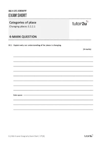Cover papers 1 2 lower tariff question pack exam shorts 2023 for aqa a level geography