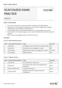 Scaffolded Exam Practice Paper B T Level Health Cover