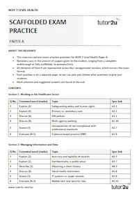Scaffolded Exam Practice paper A NCFE T Level Health Cover
