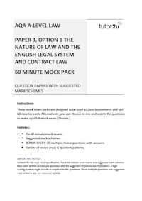 Law A Level AQA Paper 3 60 Minute Mock Pack cover