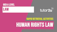 Law A Level OCR Knowledge Retrieval Pack Human Rights cover