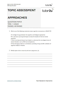 Approaches Topic Assessment cover