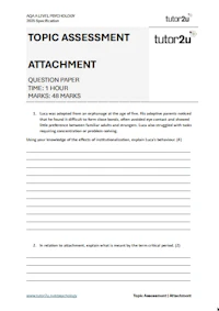 Attachment Topic Assessment Cover 2025