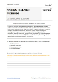 Nailing Research Methods Worksheets 2025 cover