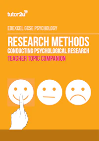 Research Methods Teacher Topic Companion Edexcel GCSE Psychology Cover