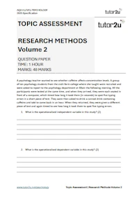Research Methods Vol 2 Topic Assessment Cover