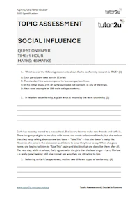 Social Influence Topic Assessment 2025 Cover