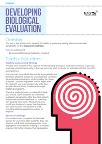 Psych Topic Developing Biological Evaluation